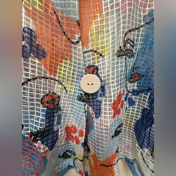 ✨ Joseph Ribkoff Organza Face Print Swing Jacket size 16 - Picture 14 of 17